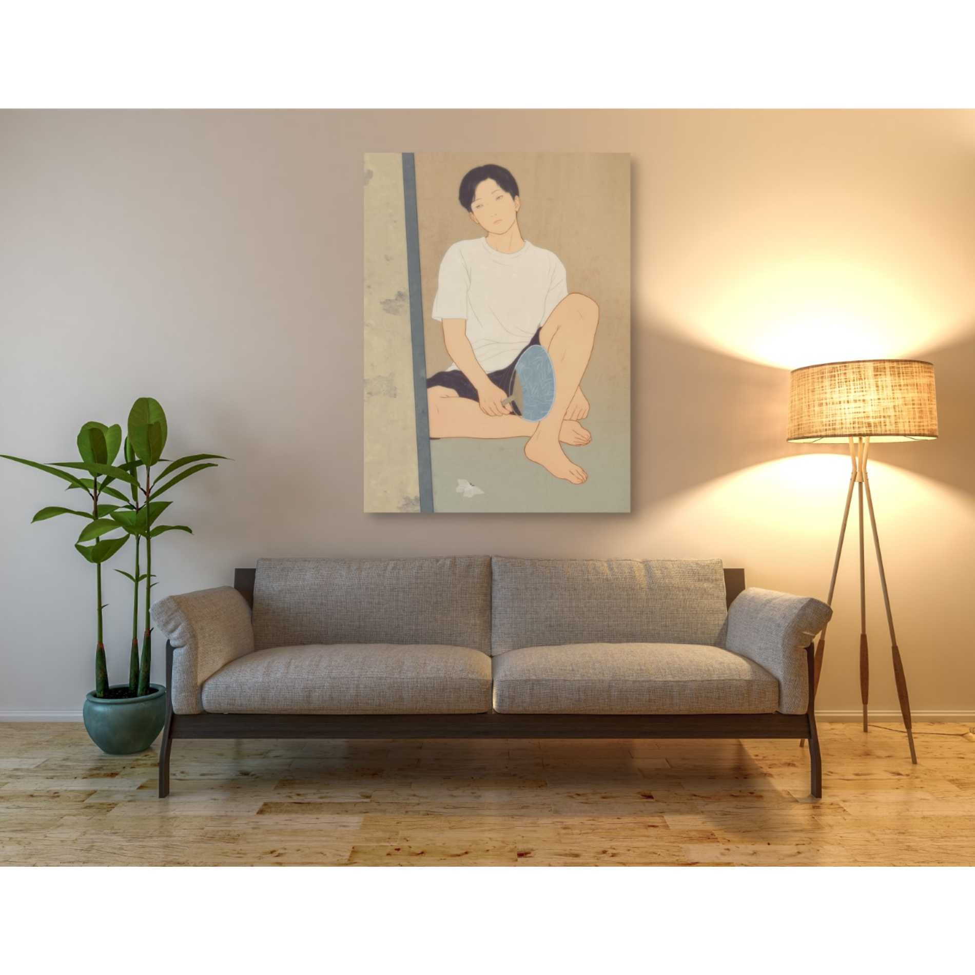 'A Summer Afternoon Shower' by Sai Tamiya, Canvas Wall Art,40 x 54