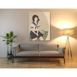 'Snake And Woman' by Sai Tamiya, Canvas Wall Art,40 x 54