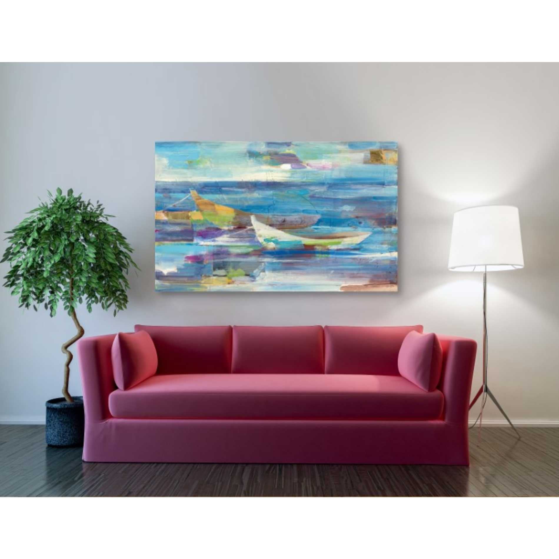 'Mooring for the Day' by Albena Hristova, Canvas Wall Art,54 x 40
