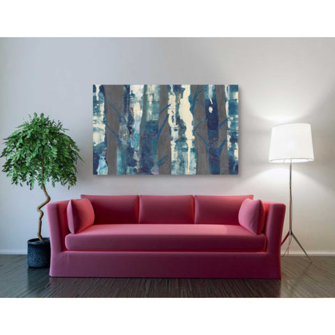 Image of 'Deep Woods III Indigo on Gray' by Albena Hristova, Canvas Wall Art,54 x 40