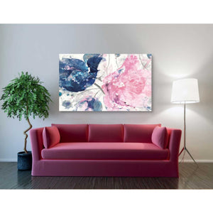 'Fireworks Abstract Navy Blue Flower Crop' by Albena Hristova, Canvas Wall Art,54 x 40