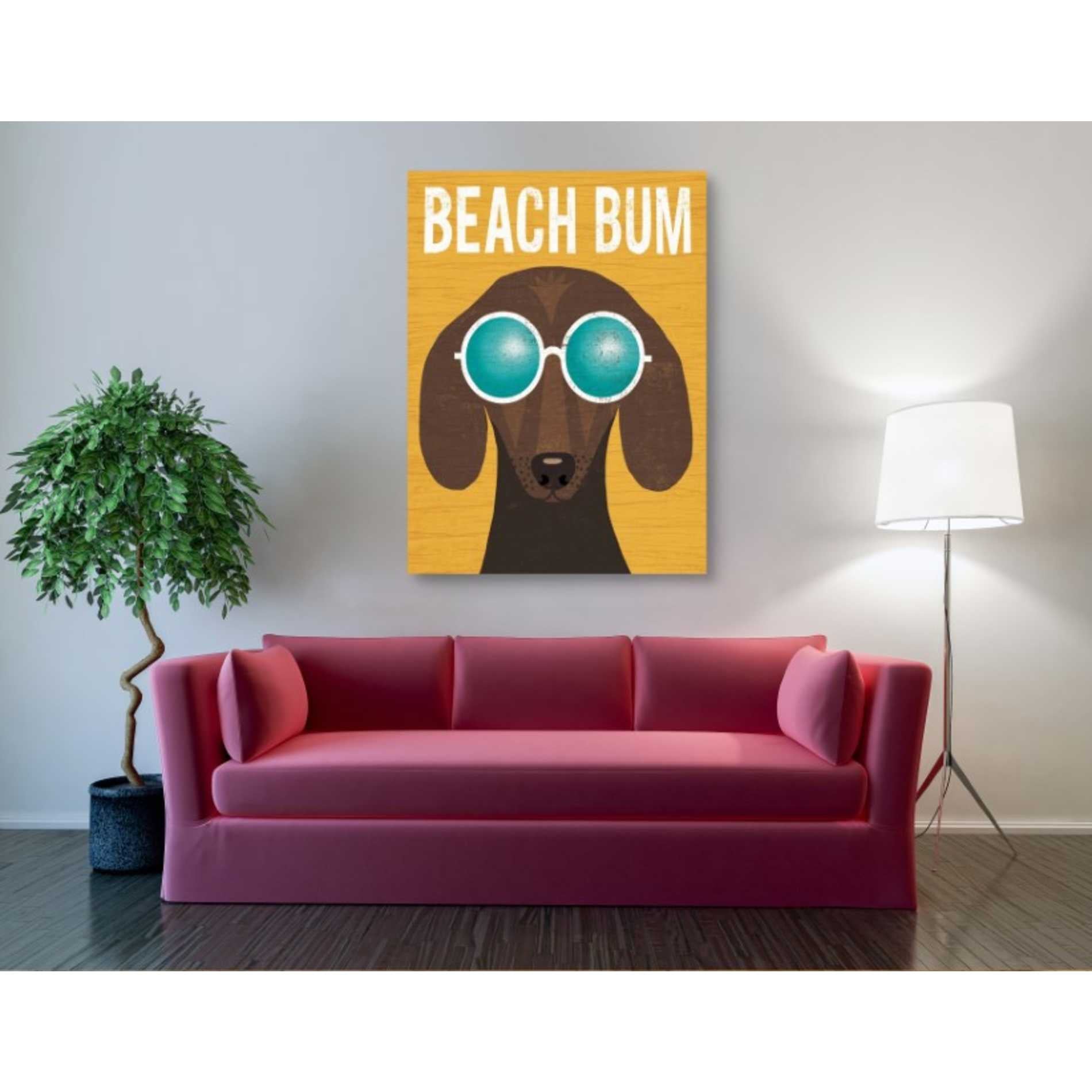 'Beach Bums Dachshund I Bum' by Michael Mullan, Canvas Wall Art,40 x 54