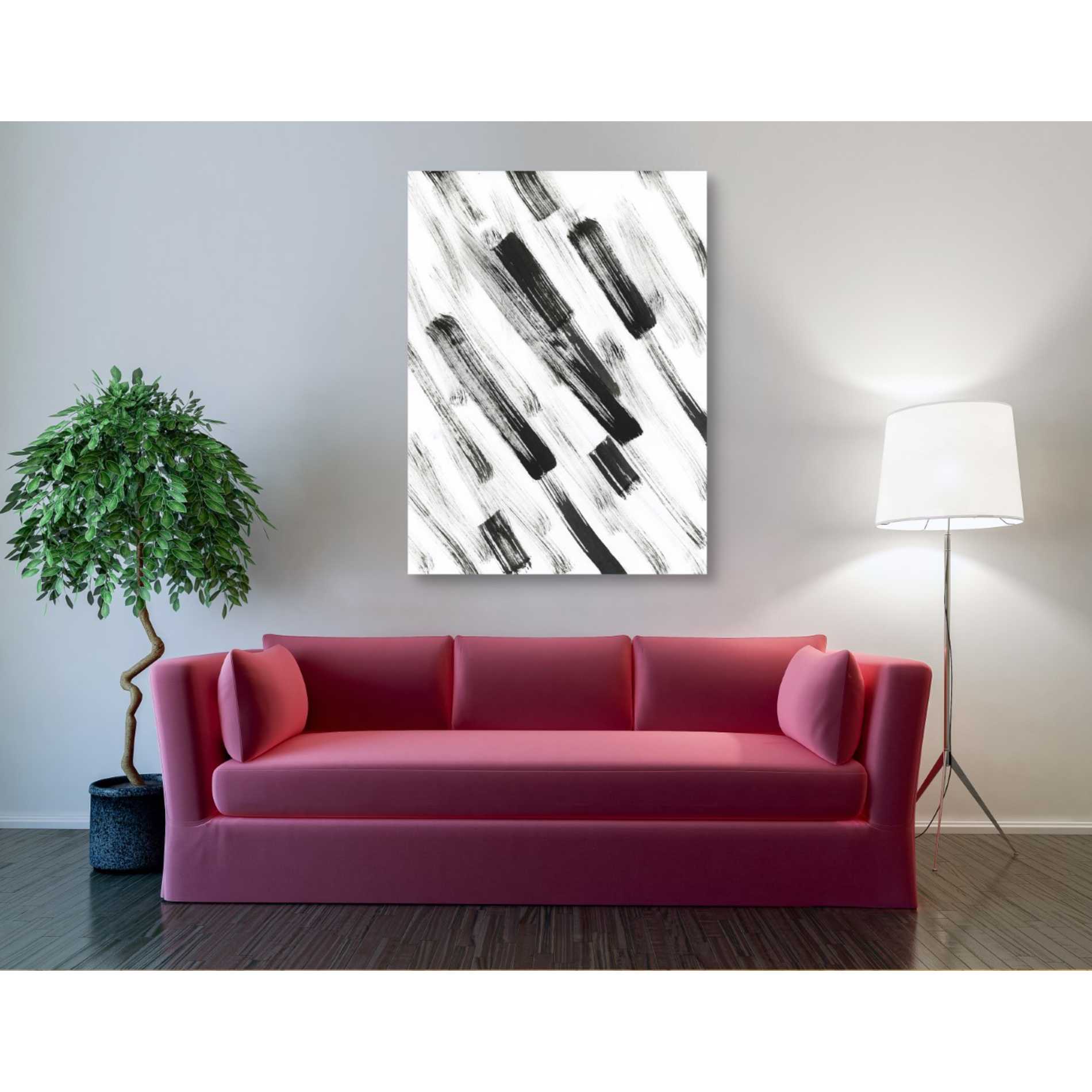 'Black and White Strokes North East' Canvas Wall Art,40 x 54