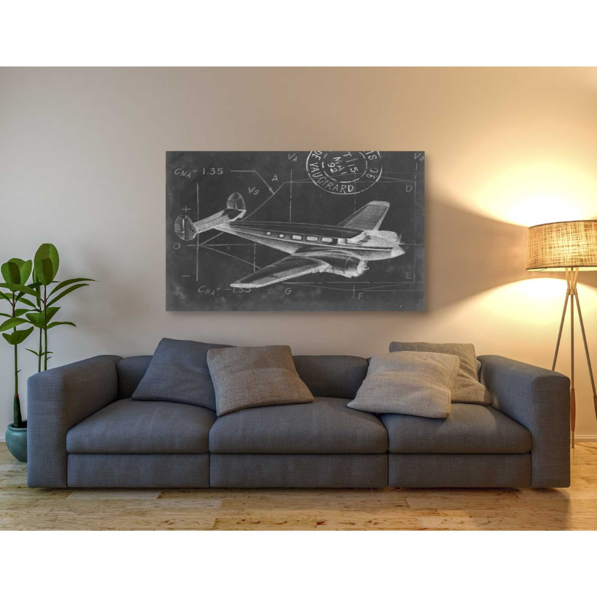 'Flight Schematic IV' by Ethan Harper Canvas Wall Art,54 x 40