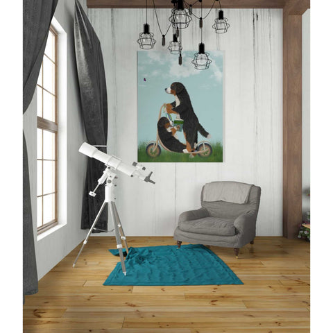 Image of 'Bernese Scooter' by Fab Funky Giclee Canvas Wall Art