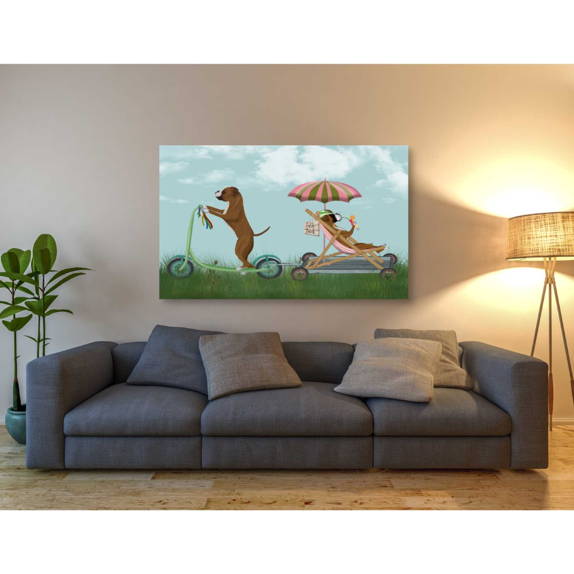 'Boxer Scooter' by Fab Funky Giclee Canvas Wall Art