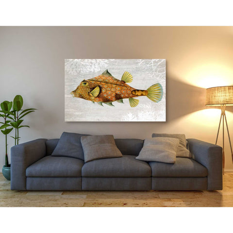 Image of 'Gold Turret Fish' by Fab Funky Giclee Canvas Wall Art