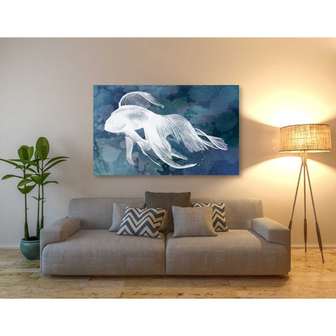Image of 'Indigo Fish I' by Grace Popp Canvas Wall Art,54 x 40