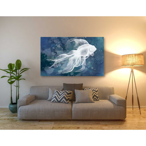 Image of 'Indigo Fish II' by Grace Popp Canvas Wall Art,54 x 40