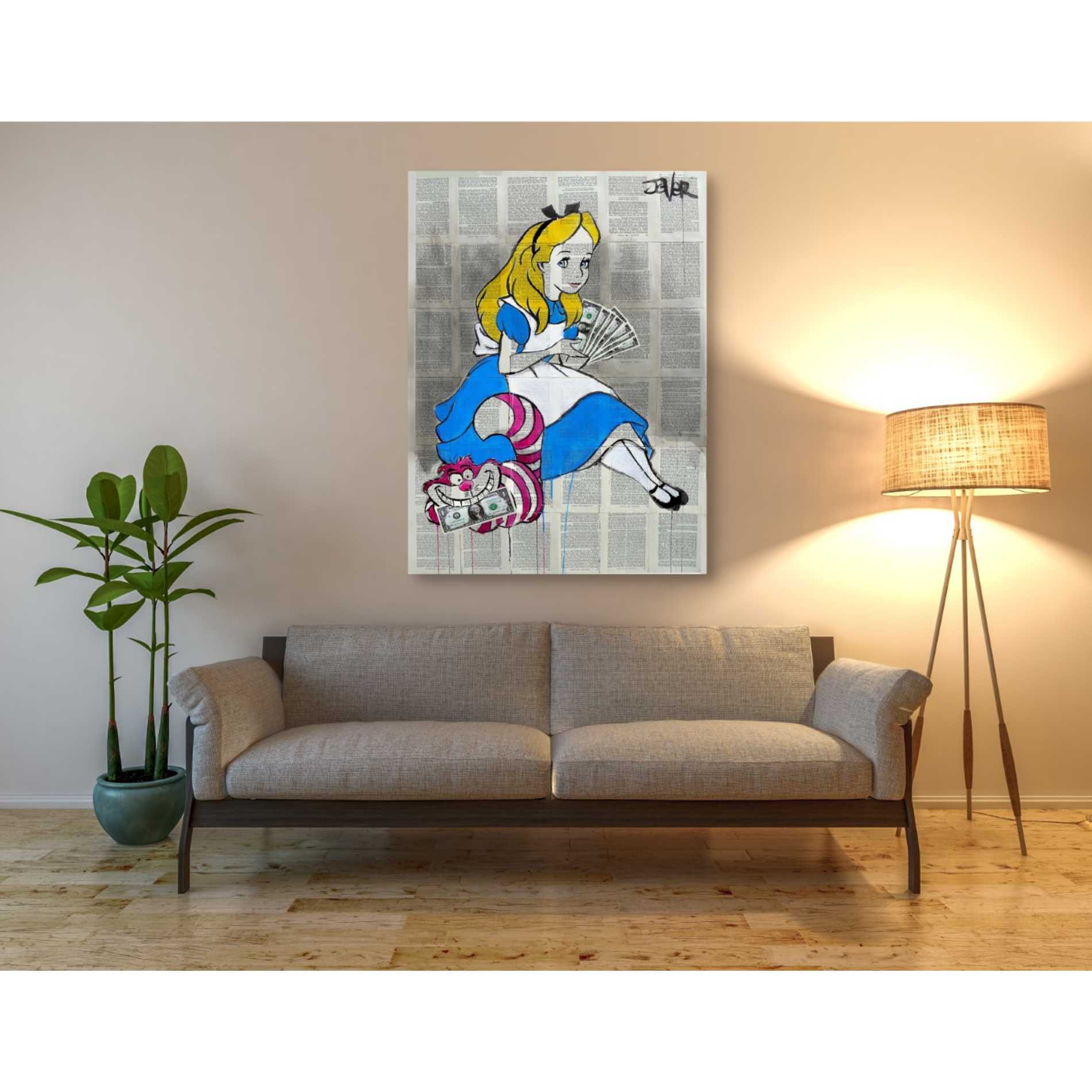 'Alice In Moneyland' by Loui Jover, Canvas Wall Art,40 x 54
