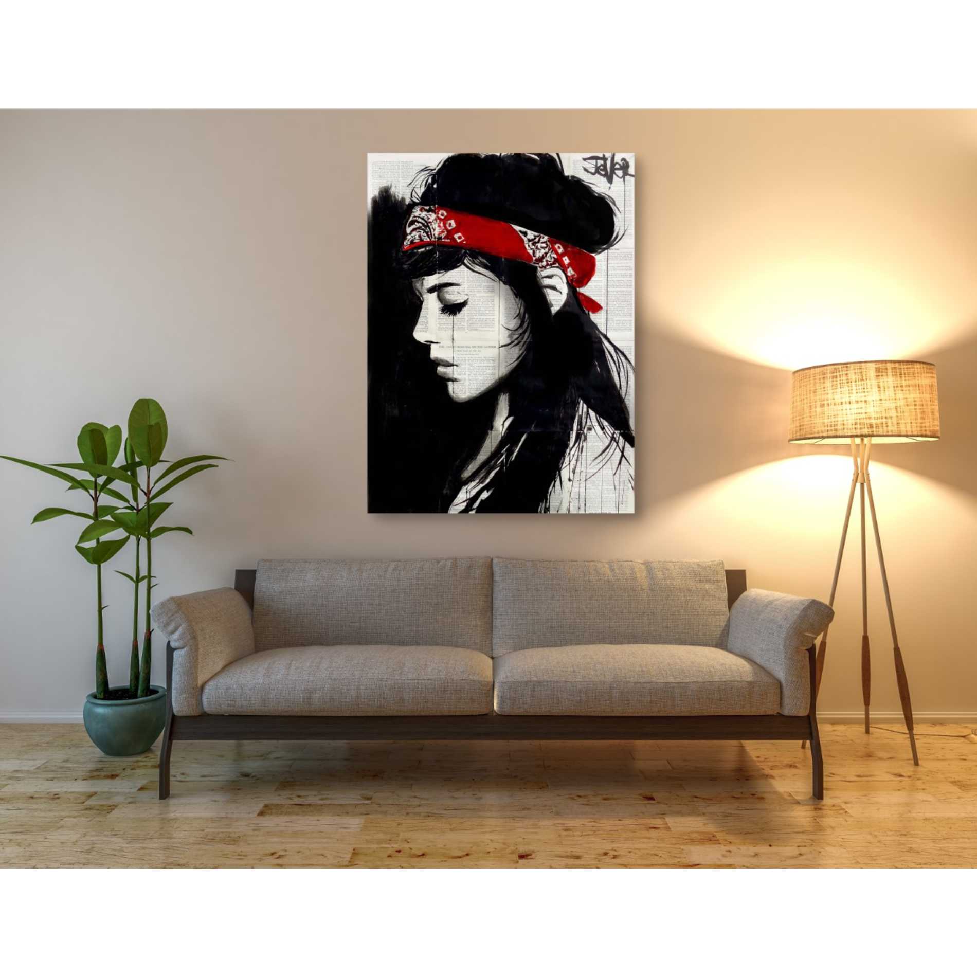 'Red Bandana' by Loui Jover, Canvas Wall Art,40 x 54