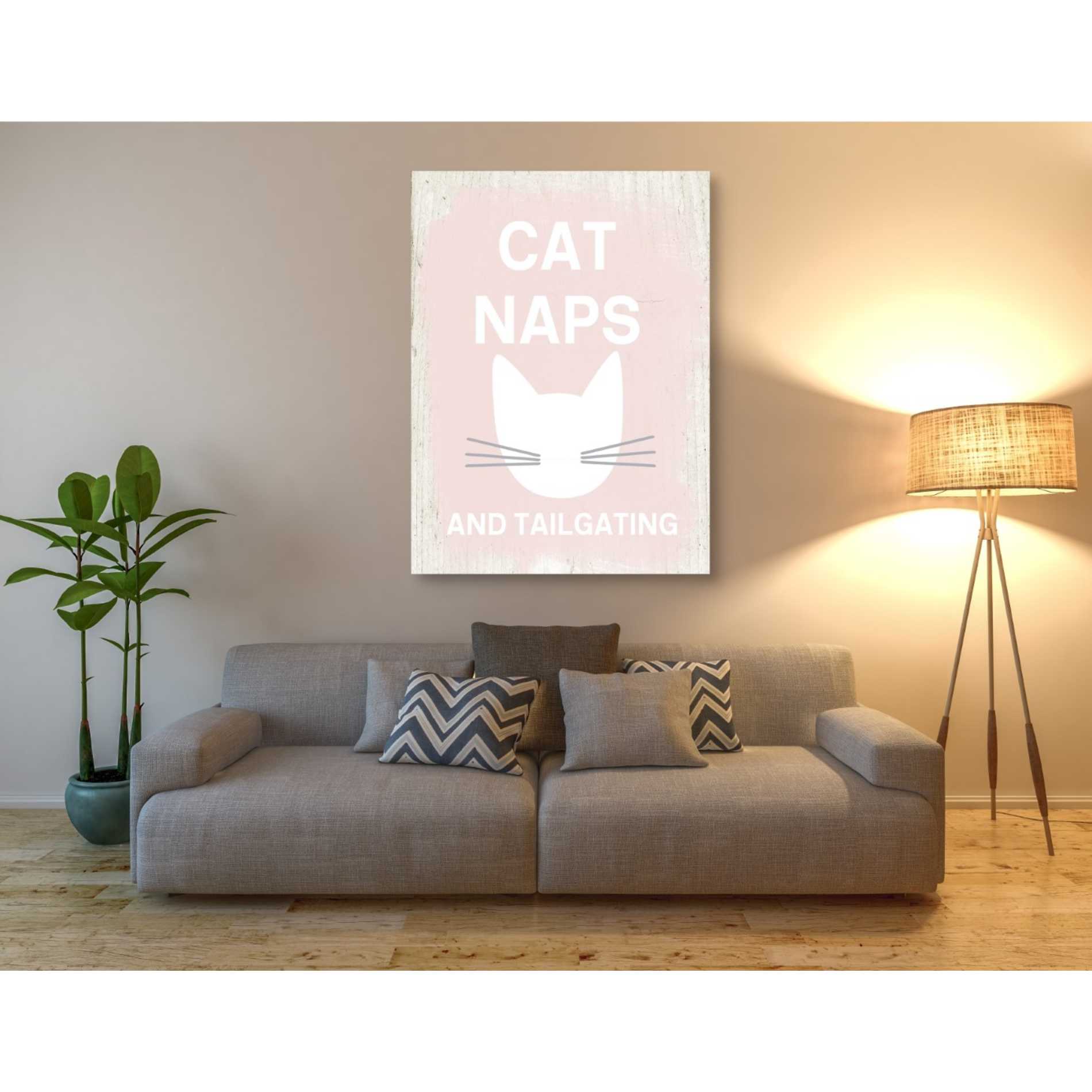 'Cat Naps And Tailgating' by Linda Woods, Canvas Wall Art,40 x 54