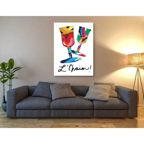 Image of 'L'Chaim Glass' by Linda Woods, Canvas Wall Art,40 x 54