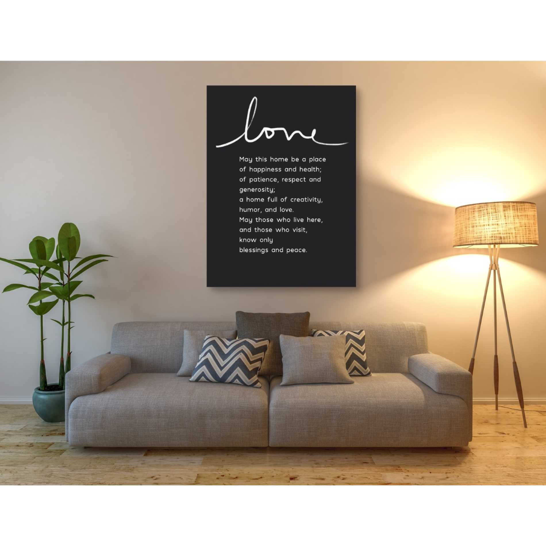 'Home Blessing BW' by Linda Woods, Canvas Wall Art,40 x 54