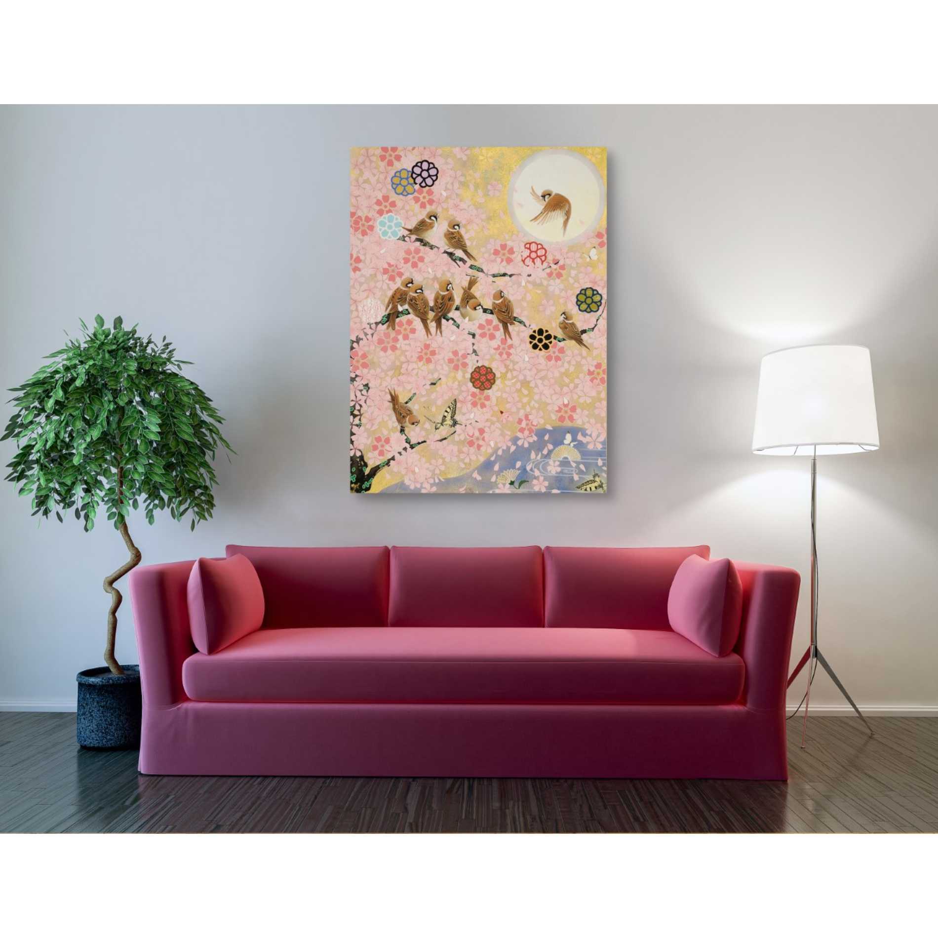 'Jolly Sparrows' by Zigen Tanabe, Giclee Canvas Wall Art
