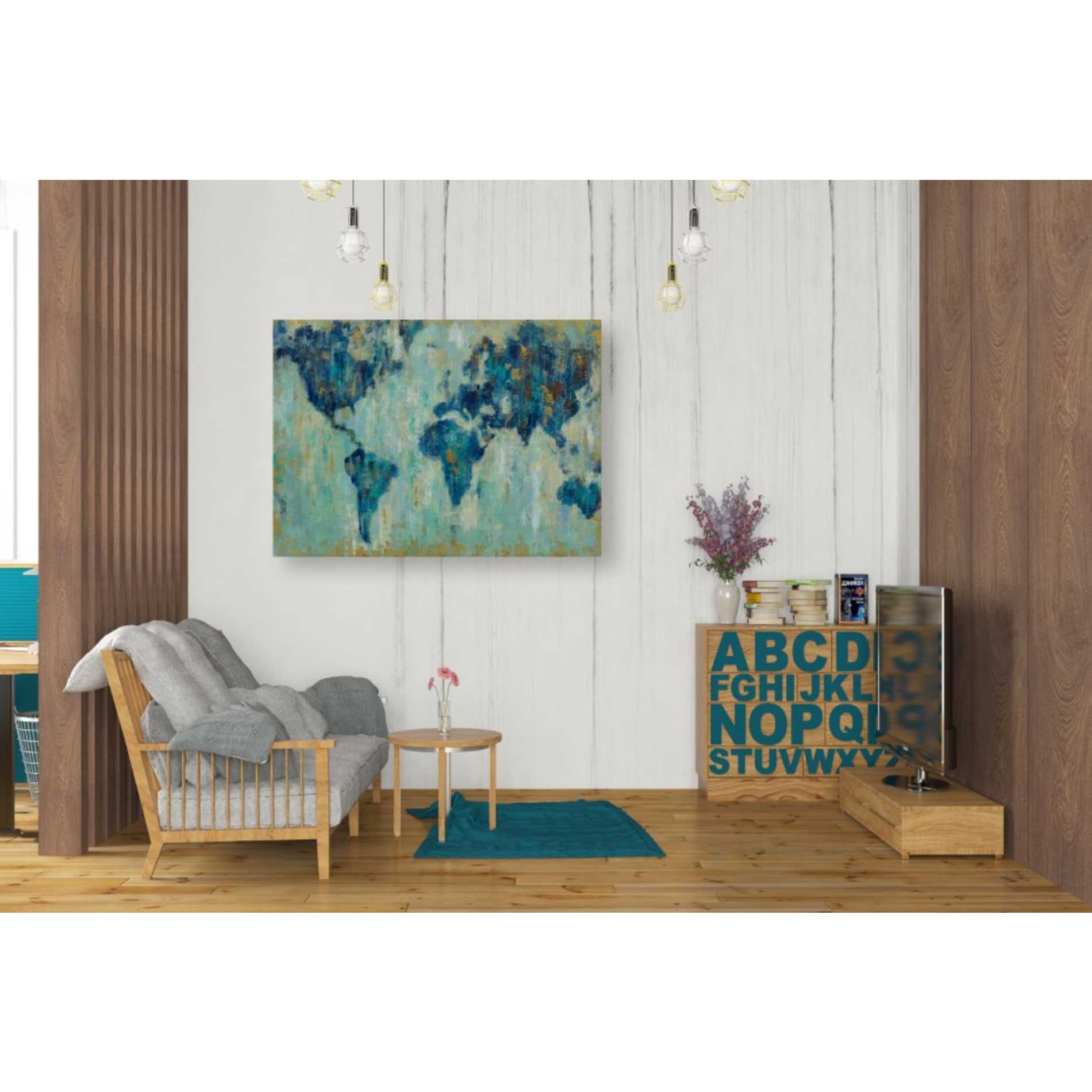 'Map Of The World' by Silvia Vassileva, Canvas Wall Art,40 x 60