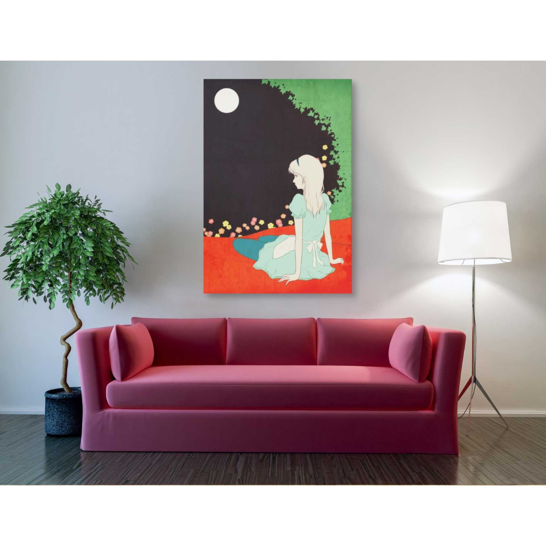 'Alice in the Moonlight' by Sai Tamiya, Canvas Wall Art,40 x 60