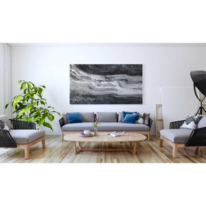 'Currents Gray Black White' by Albena Hristova, Canvas Wall Art,60 x 40