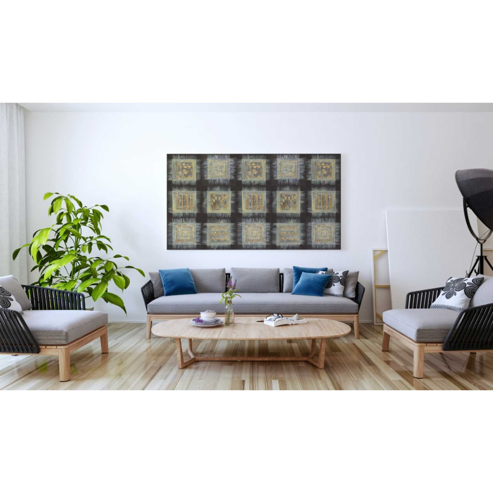'Gold Tapestry VIII RUG' by Albena Hristova, Canvas Wall Art,60 x 40