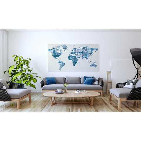 Image of 'Kanari Map Indigo' by Melissa Averinos, Canvas Wall Art,40 x 60