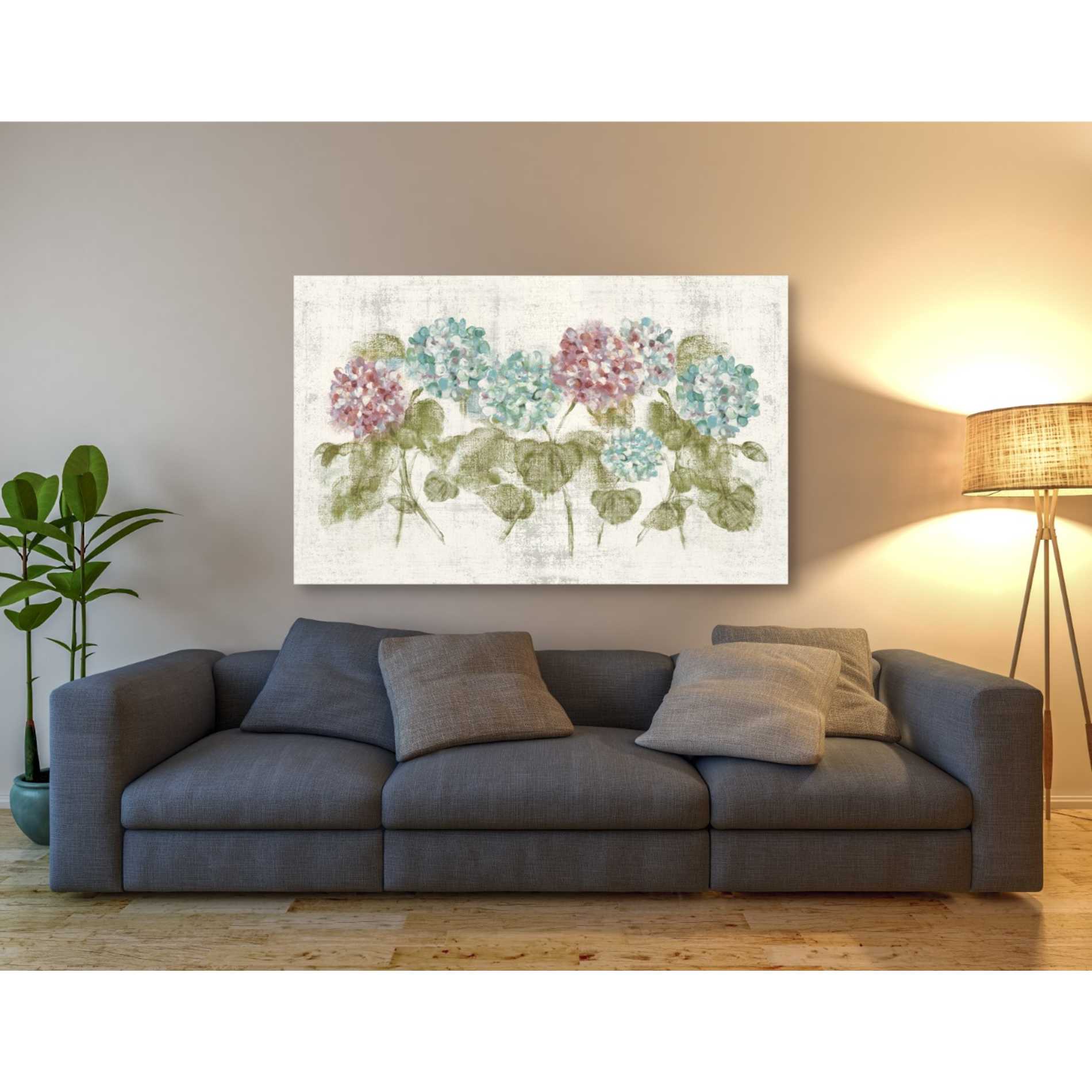 'Vibrant Row of Hydrangea No Border' by Cheri Blum, Canvas Wall Art,40 x 60