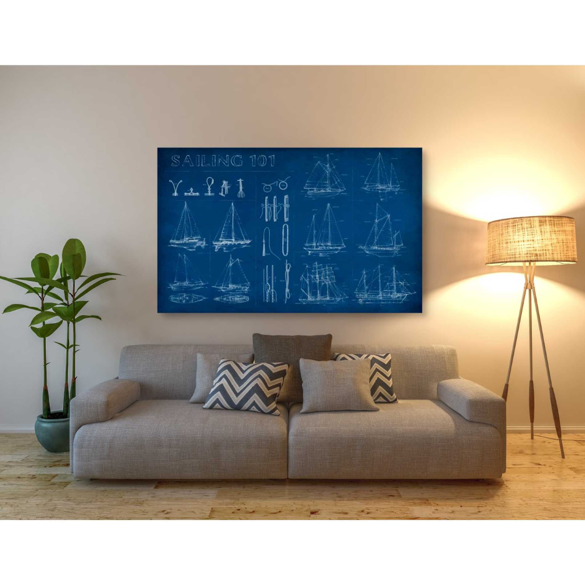 'Sailing Infograph' by Ethan Harper Canvas Wall Art,60 x 40