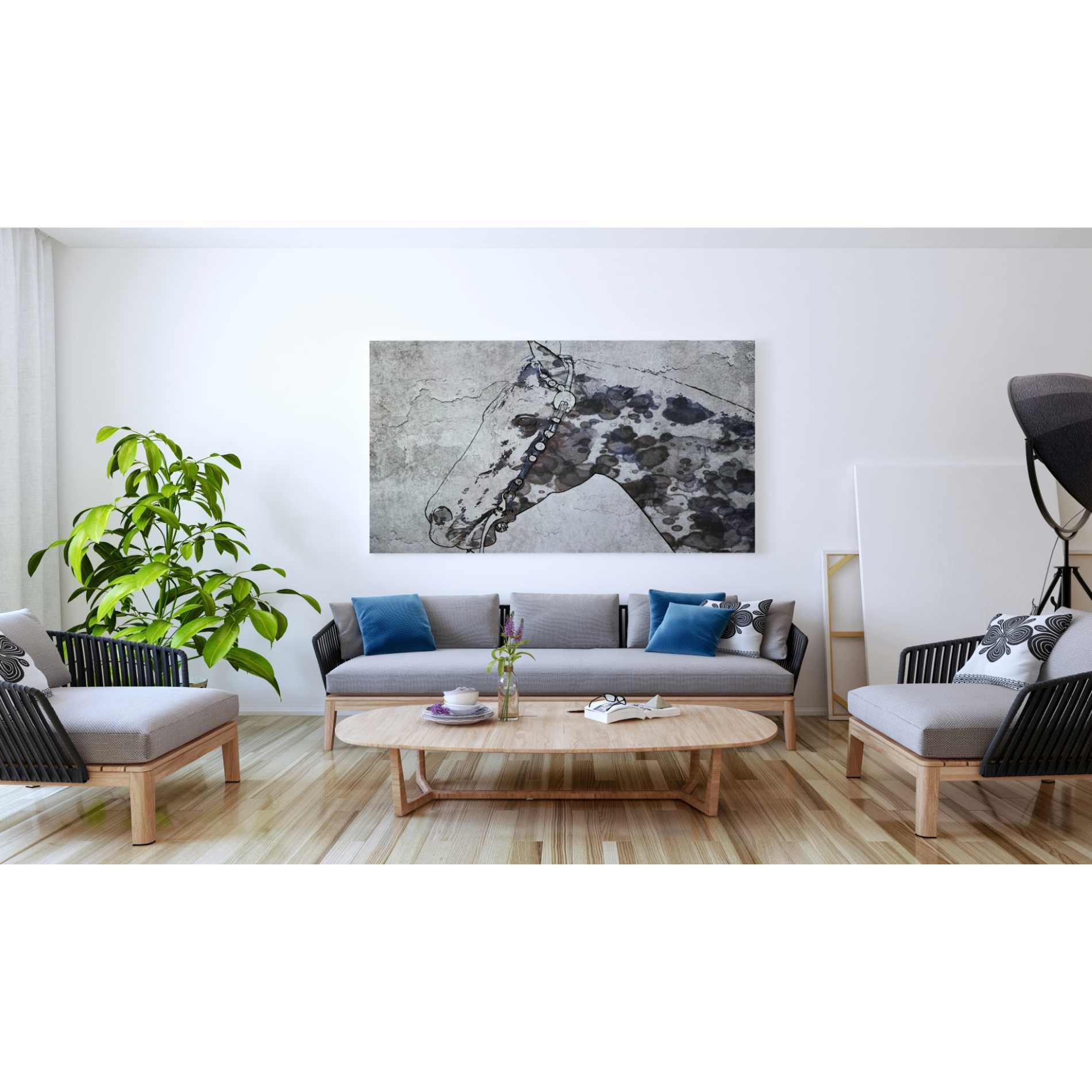 'Black Ghost Horse 2' by Irena Orlov, Canvas Wall Art,60 x 40