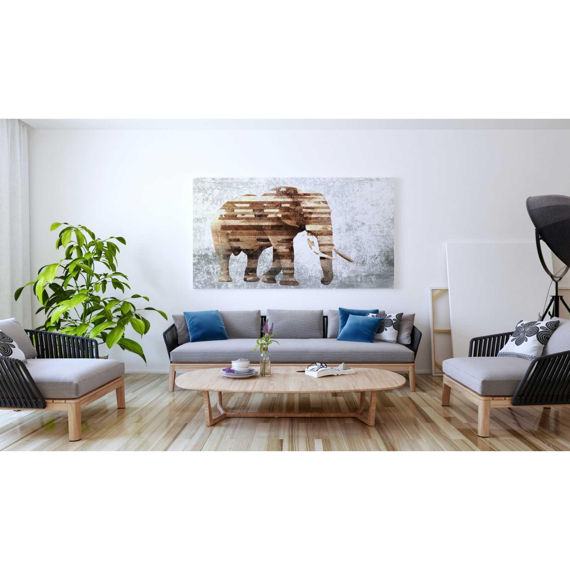 'Rustic Brown Elephant' by Irena Orlov, Canvas Wall Art,60 x 40