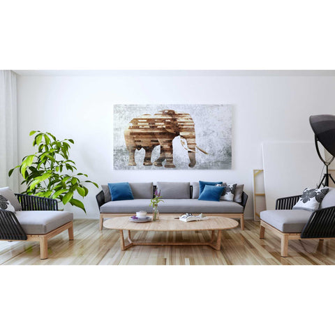 Image of 'Rustic Brown Elephant' by Irena Orlov, Canvas Wall Art,60 x 40