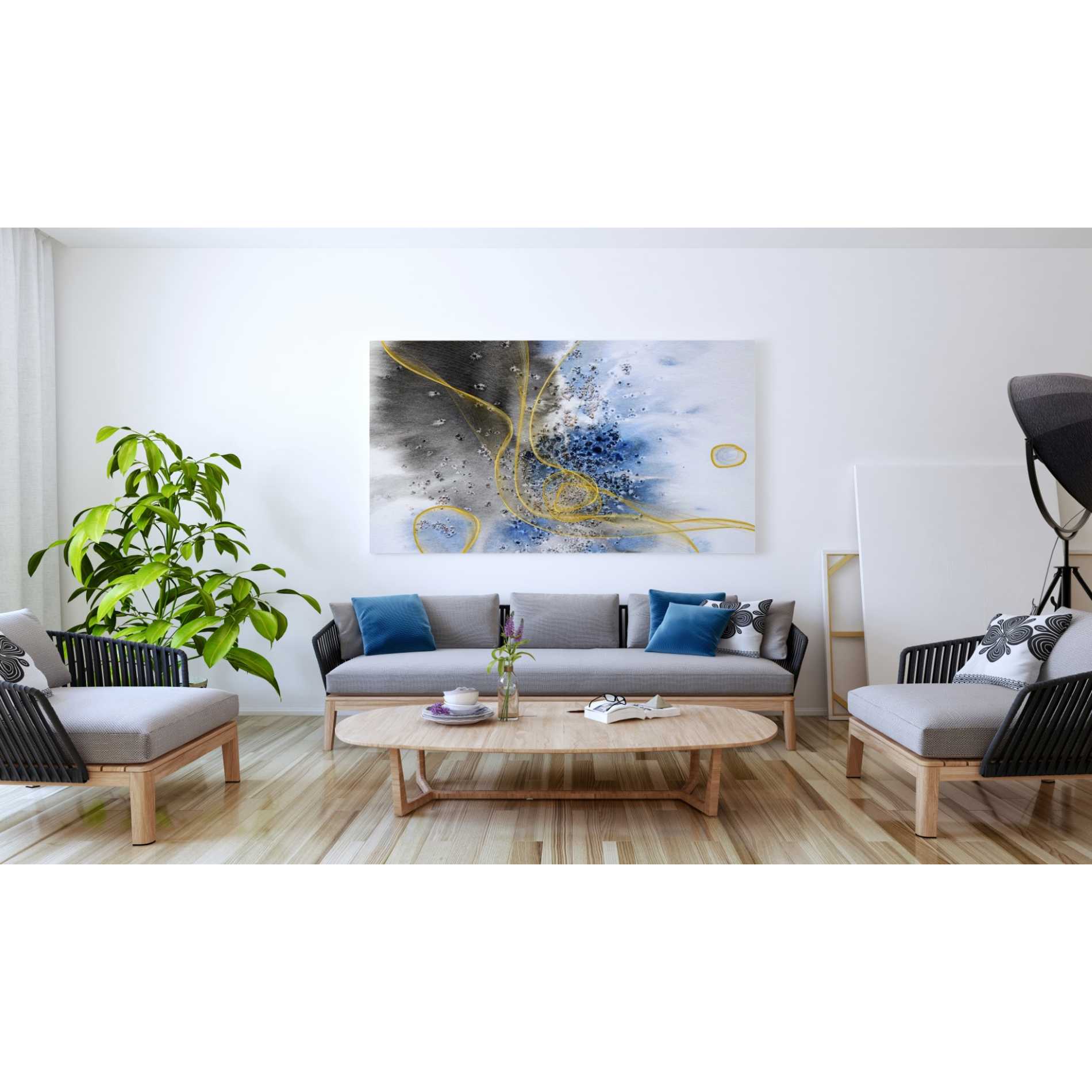 'Coastal Watercolor Abstract' by Irena Orlov, Canvas Wall Art,60 x 40