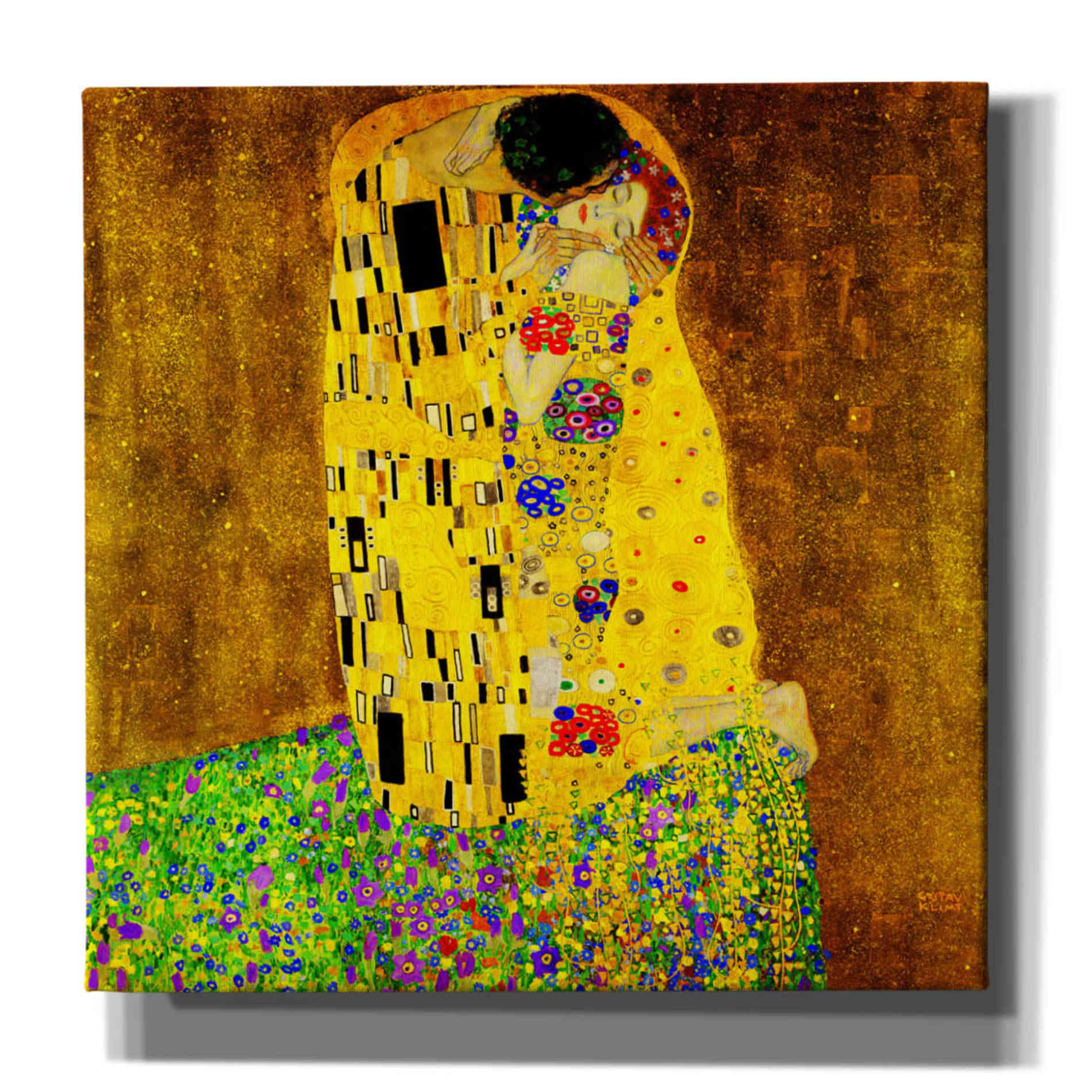 'The Kiss' by Gustav Klimt, Canvas Wall Art