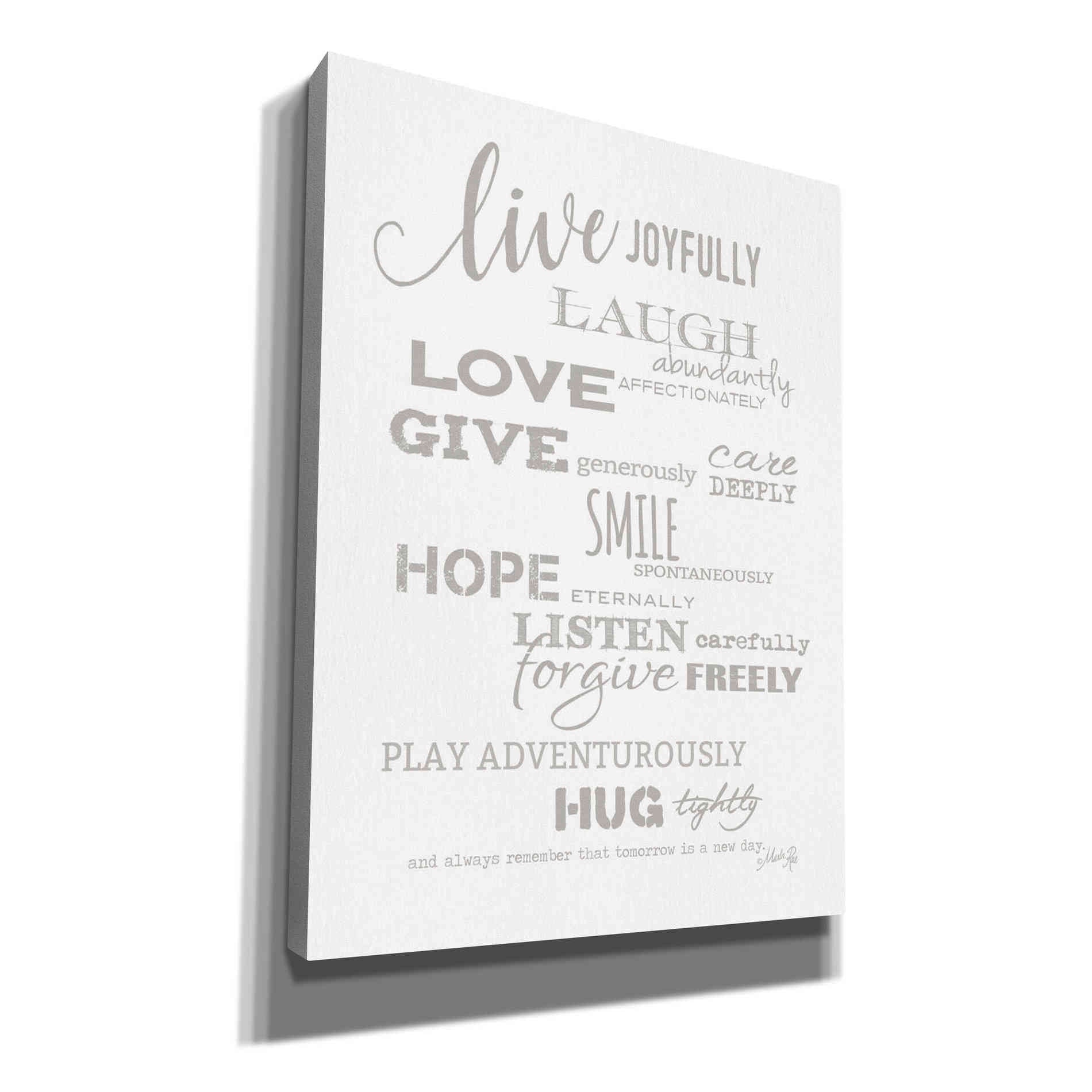 'Live Joyfully' by Marla Rae, Canvas Wall Art