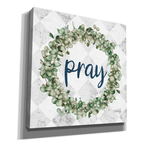 'Pray Eucalyptus Wreath' by Marla Rae, Canvas Wall Art