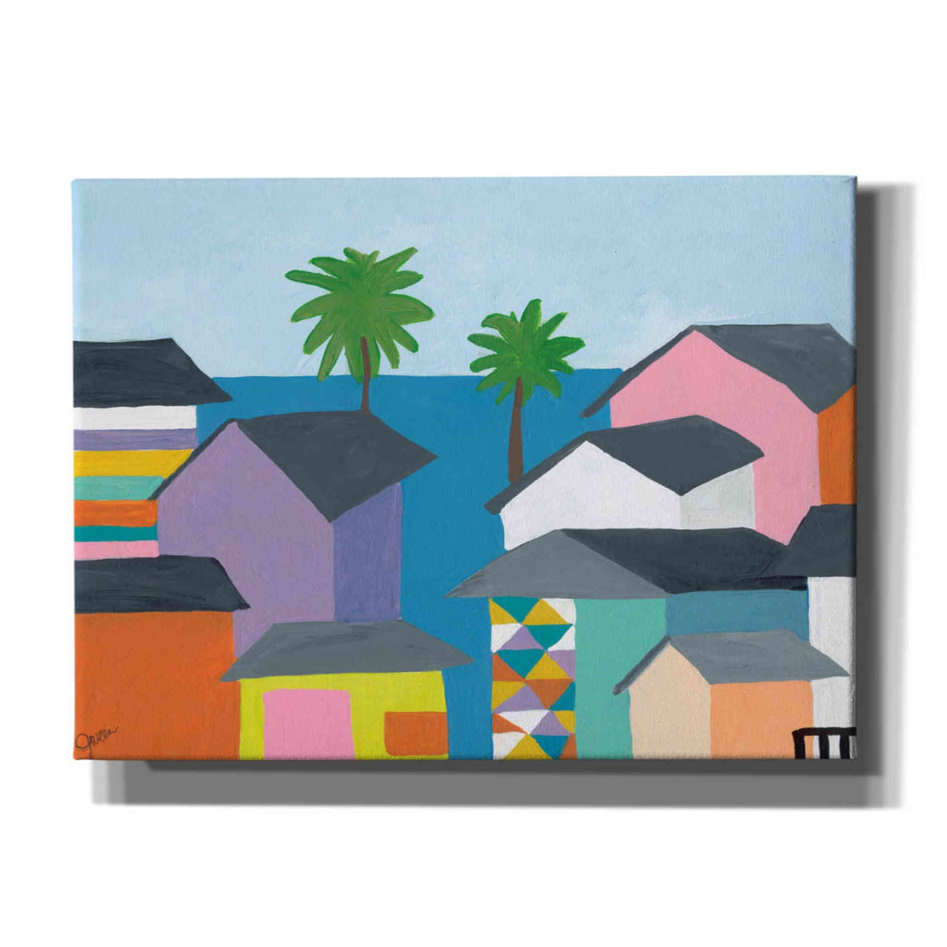 'Beachfront Property 2' by Jan Weiss, Canvas Wall Art