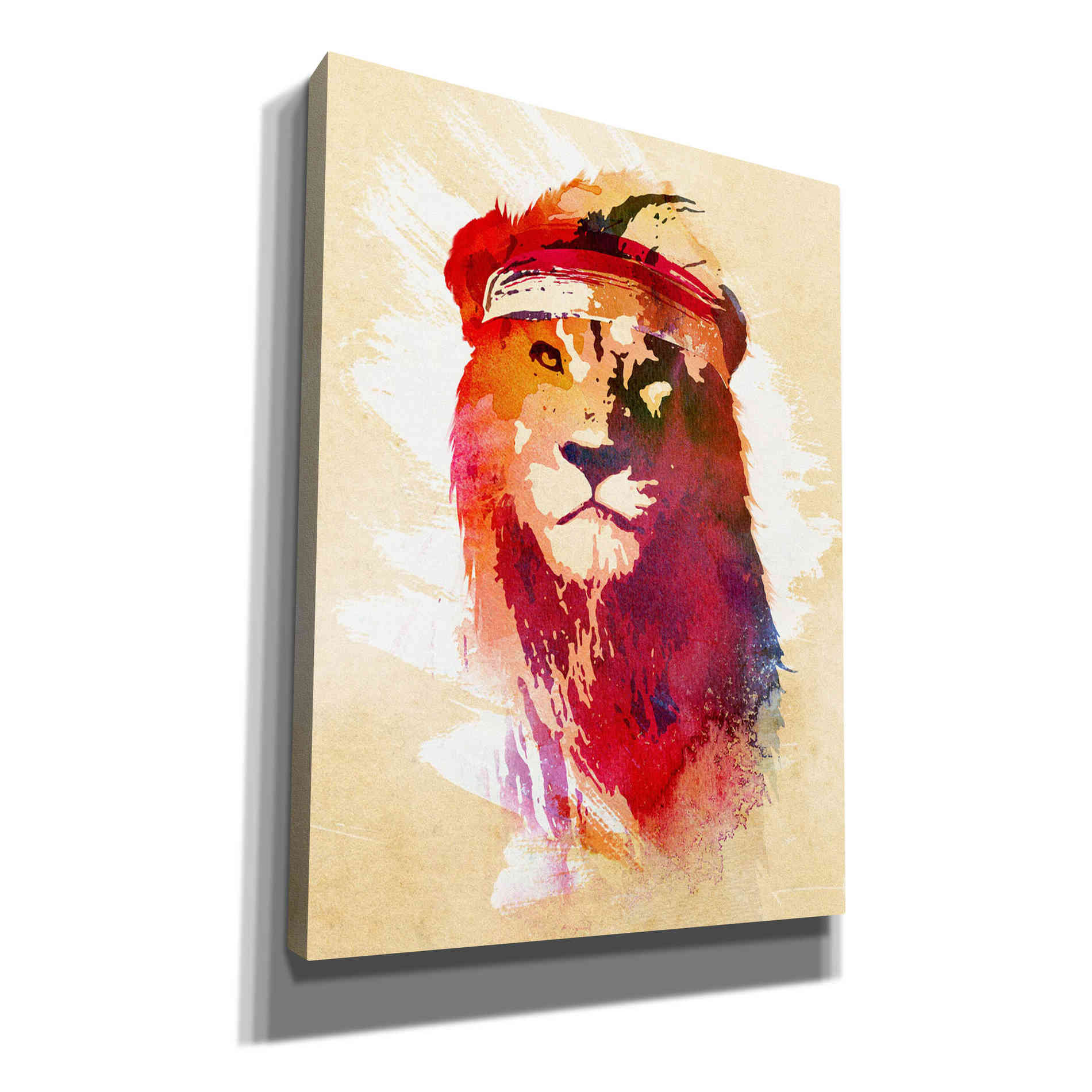 'Gym Lion' by Robert Farkas, Canvas Wall Art