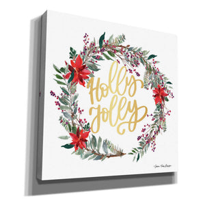 'Holly Jolly Poinsettia Wreath' by Seven Trees Design, Canvas Wall Art