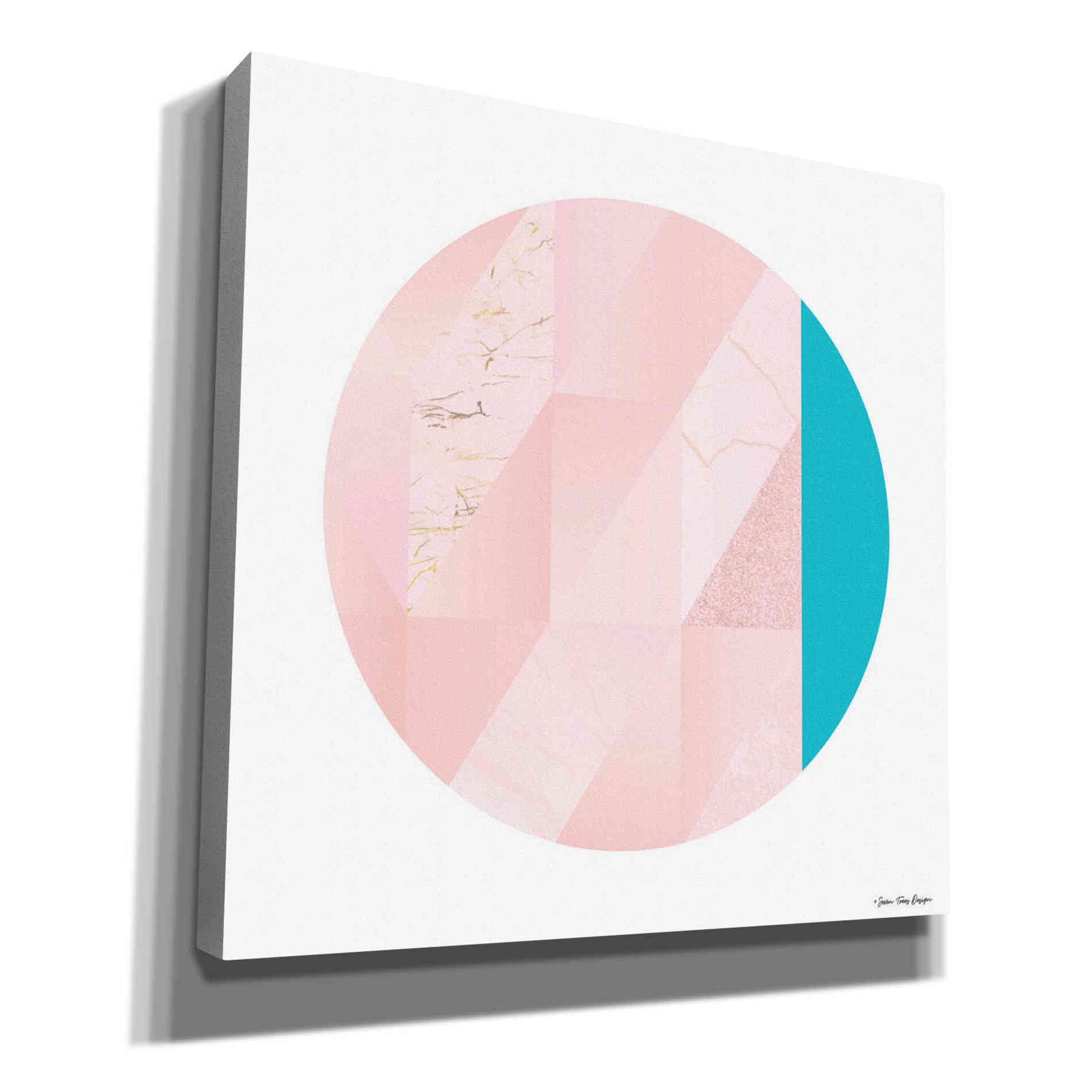 'Pink Marble Circle II' by Seven Trees Design, Canvas Wall Art