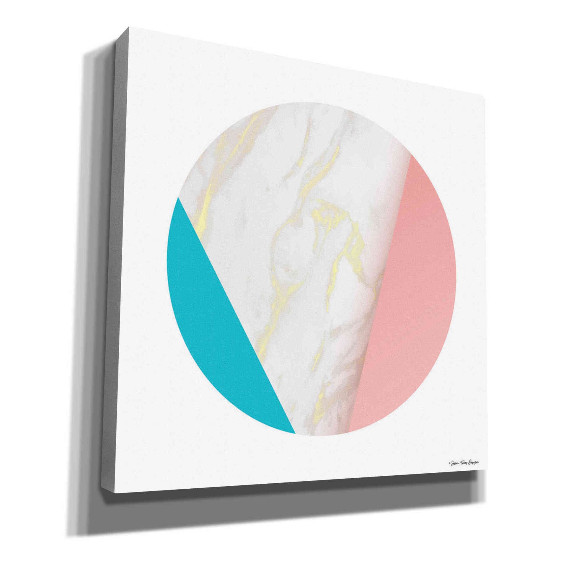 'Pink Marble Circle III' by Seven Trees Design, Canvas Wall Art