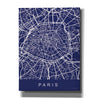 'Paris Street Blue Map' by Seven Trees Design, Canvas Wall Art