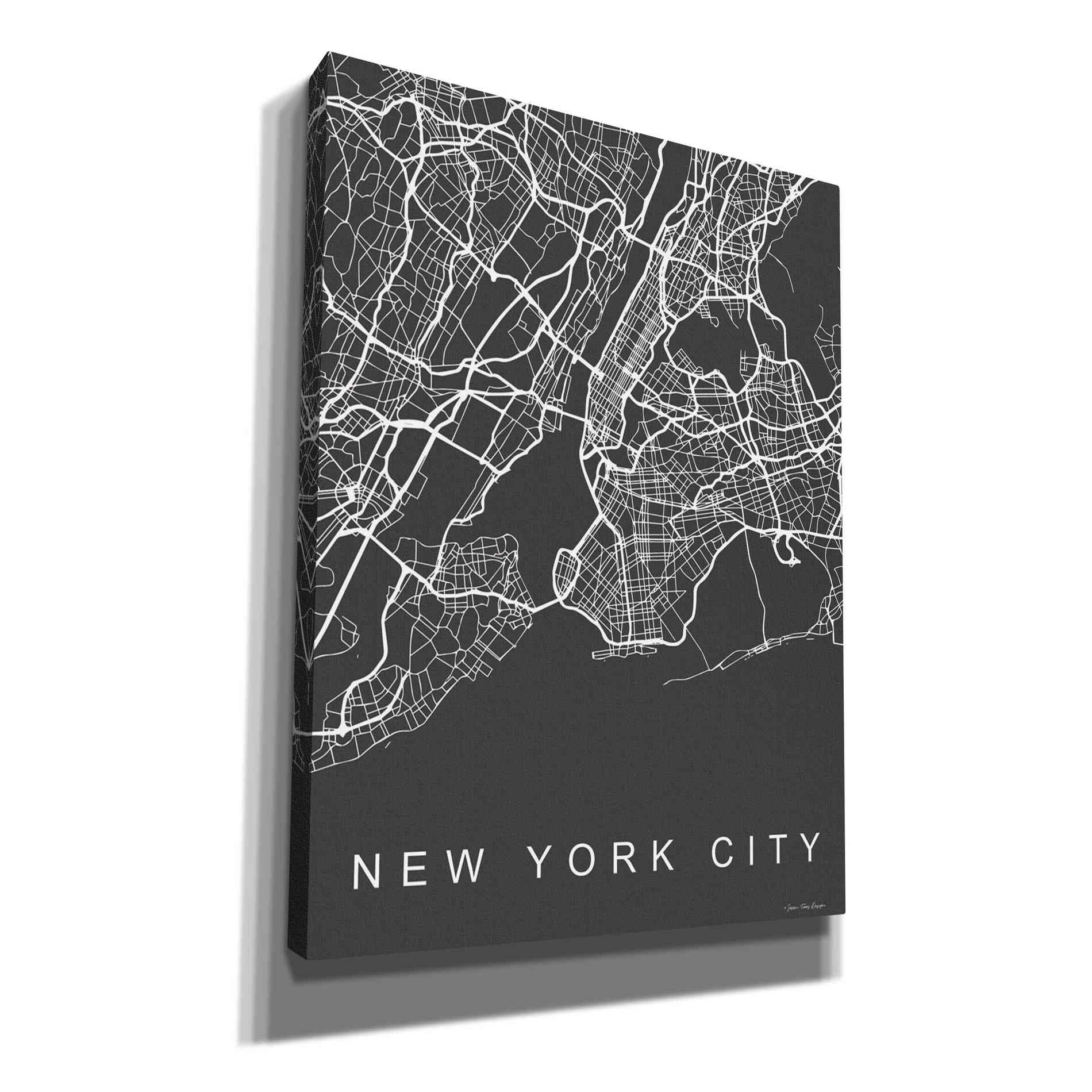 'NYC Grey Map' by Seven Trees Design, Canvas Wall Art