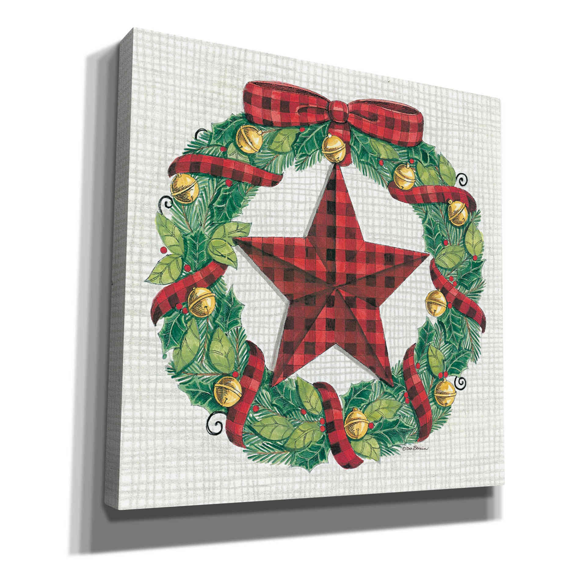 'Joy Angels Wreath' by Deb Strain, Canvas Wall Art