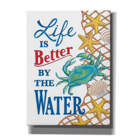 'Better By the Water Crab' by Deb Strain, Canvas Wall Art