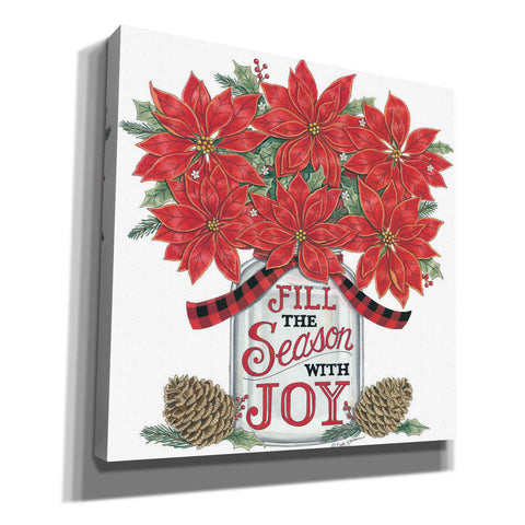 Image of 'Fill the Season Poinsettia Jar' by Deb Strain, Canvas Wall Art