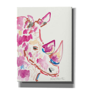 'Rainbow the Rhino' by Kait Roberts, Canvas Wall Art