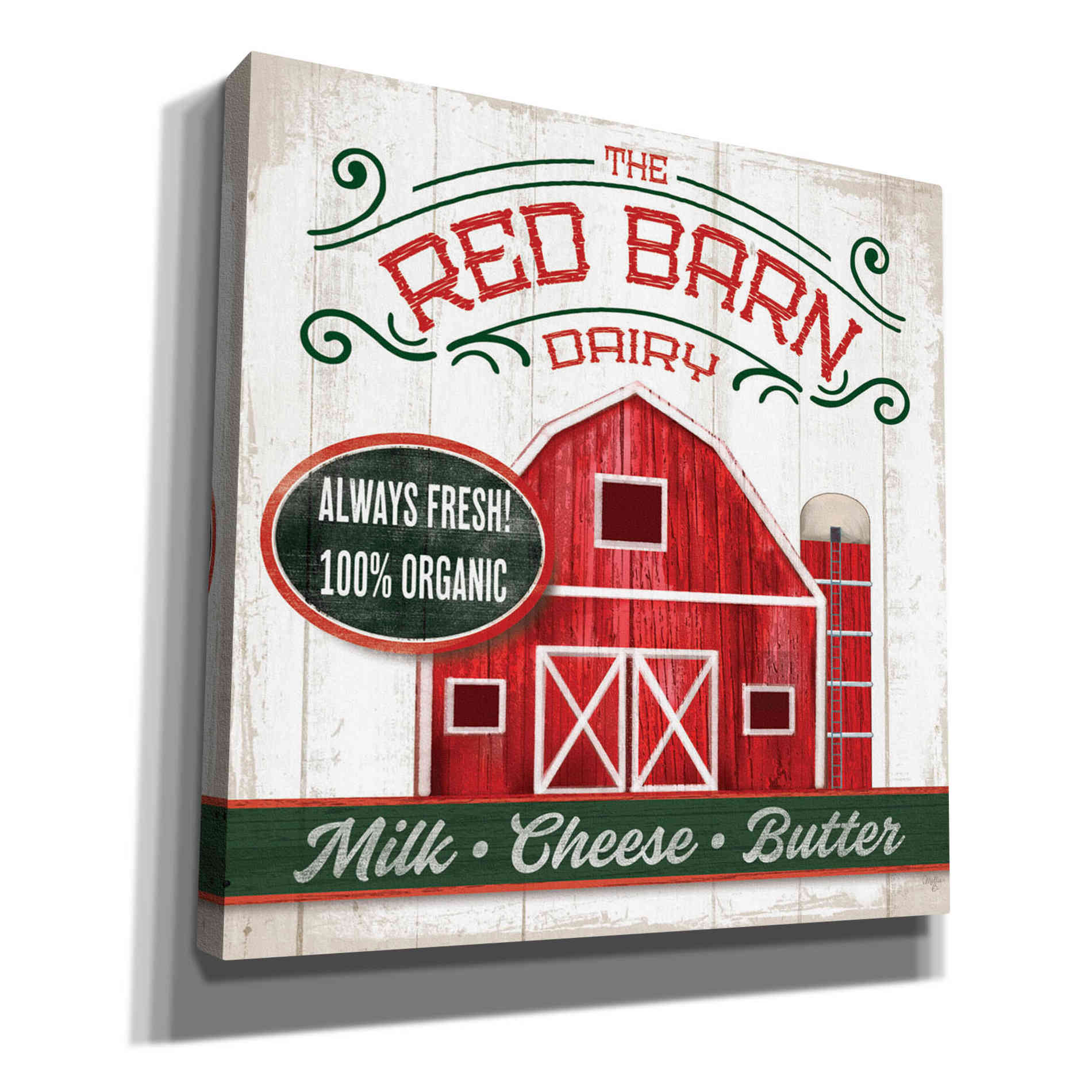 'The Red Barn' by Mollie B, Canvas Wall Art