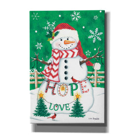 'Merry Snowman' by Lisa Kennedy, Canvas Wall Art