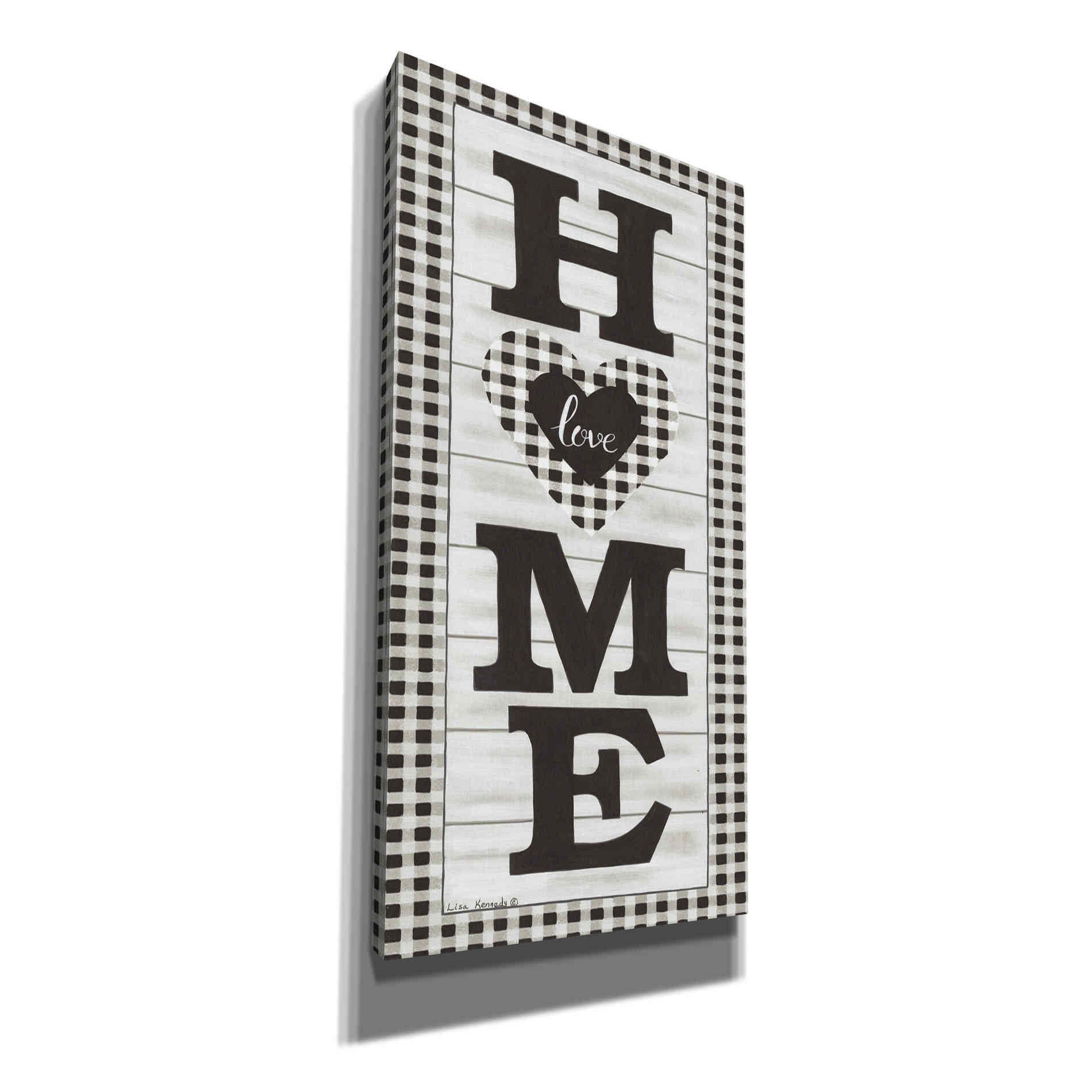 'Black & White Plaid Home' by Lisa Kennedy, Canvas Wall Art