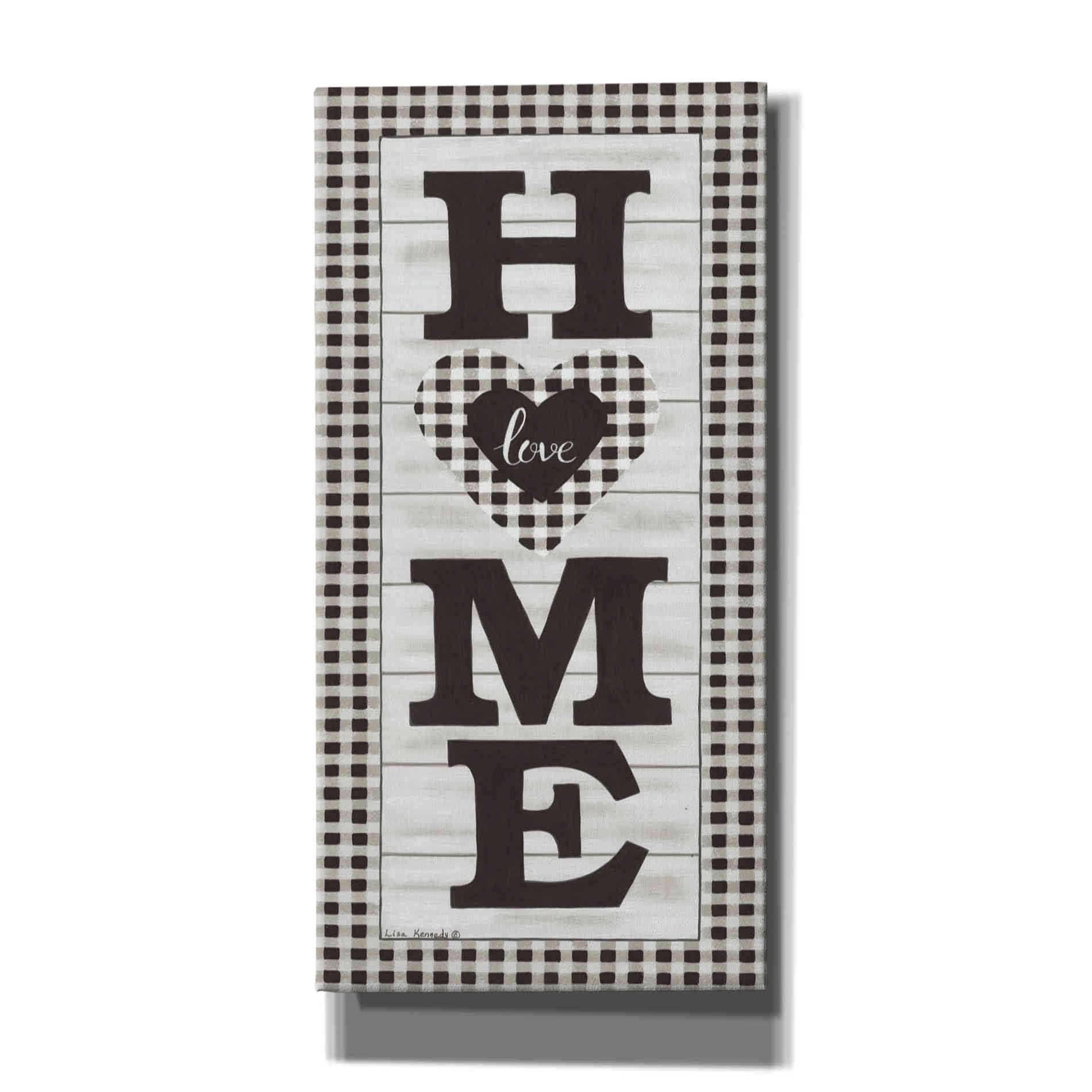 'Black & White Plaid Home' by Lisa Kennedy, Canvas Wall Art