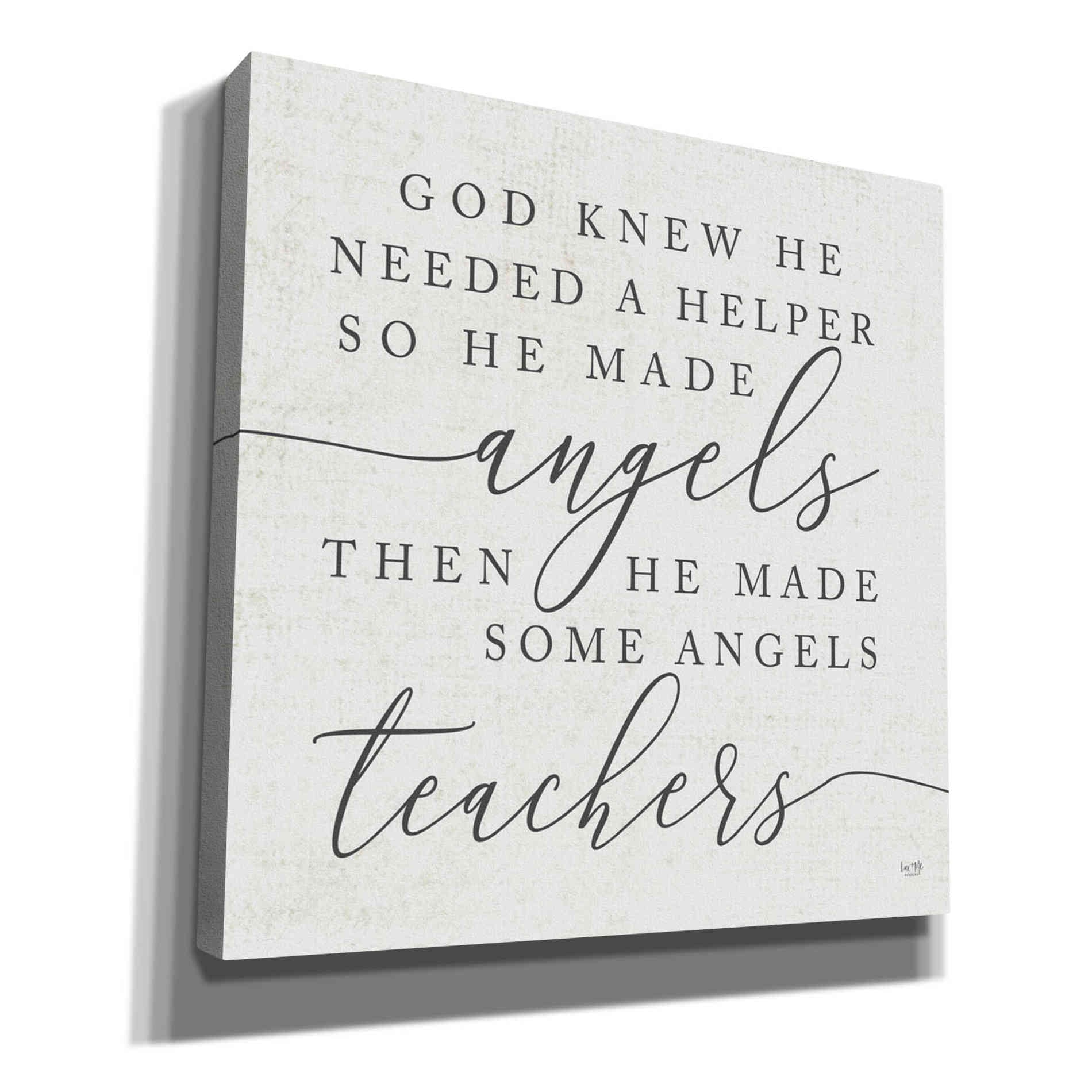 'God Made Angel Teachers' by Lux + Me Designs, Canvas, Wall Art