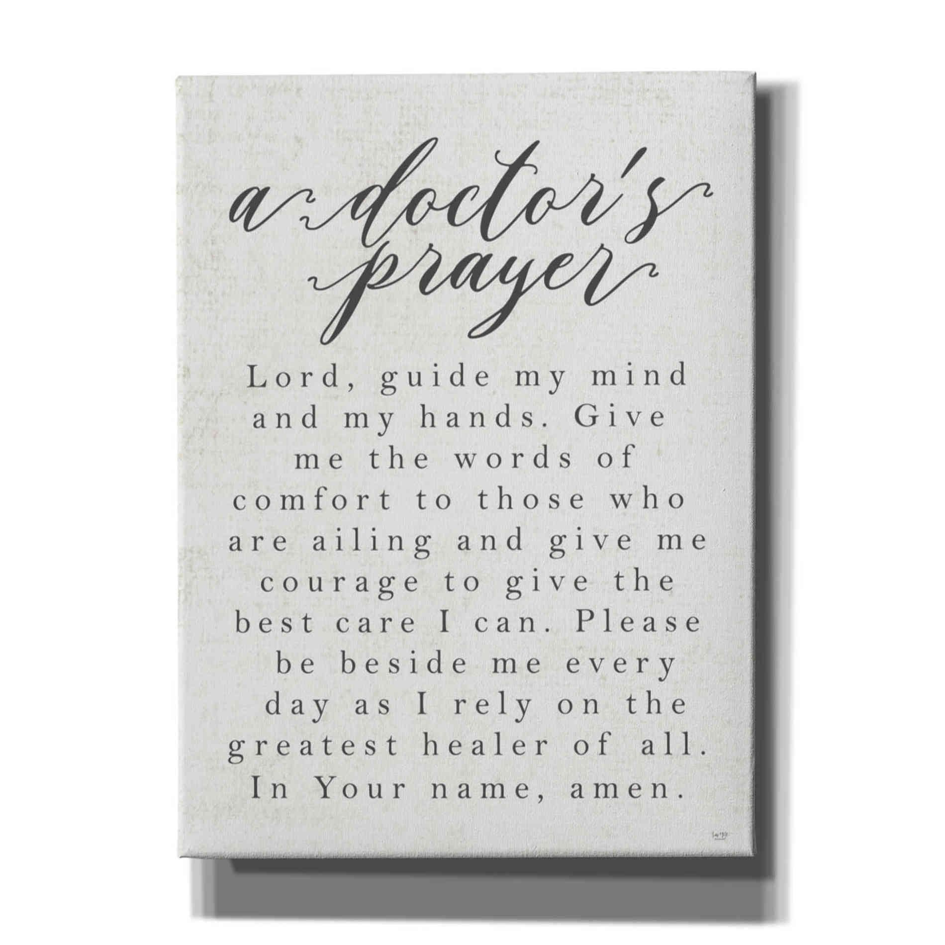 'A Doctor's Prayer' by Lux + Me Designs, Canvas, Wall Art